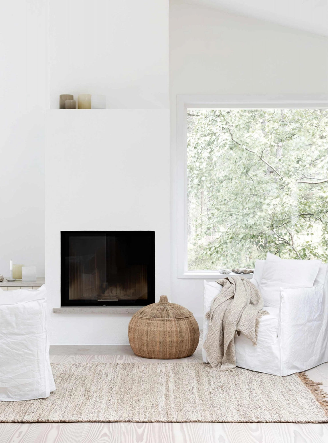 Hemp Tassle Rug - White Wash