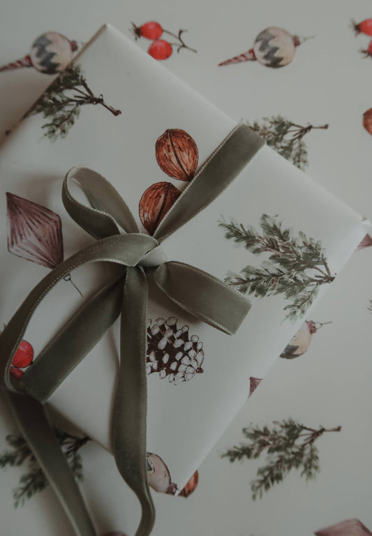 Christmas White Wrapping Paper - Set of 3