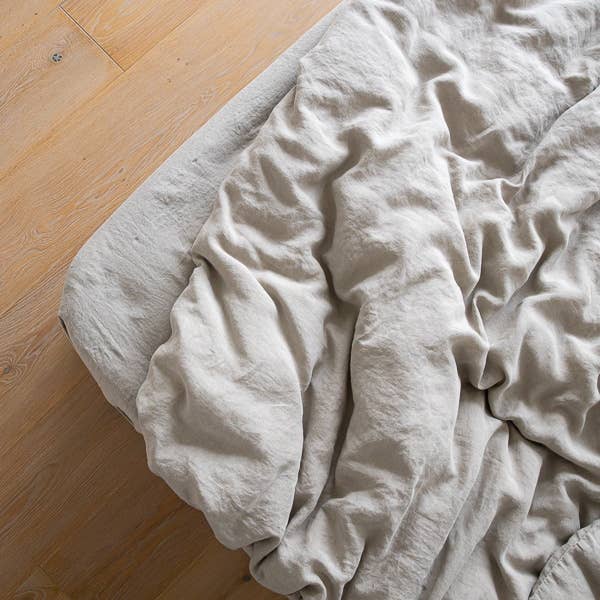 Fitted Sheet Natural Stone Washed Linen - King
