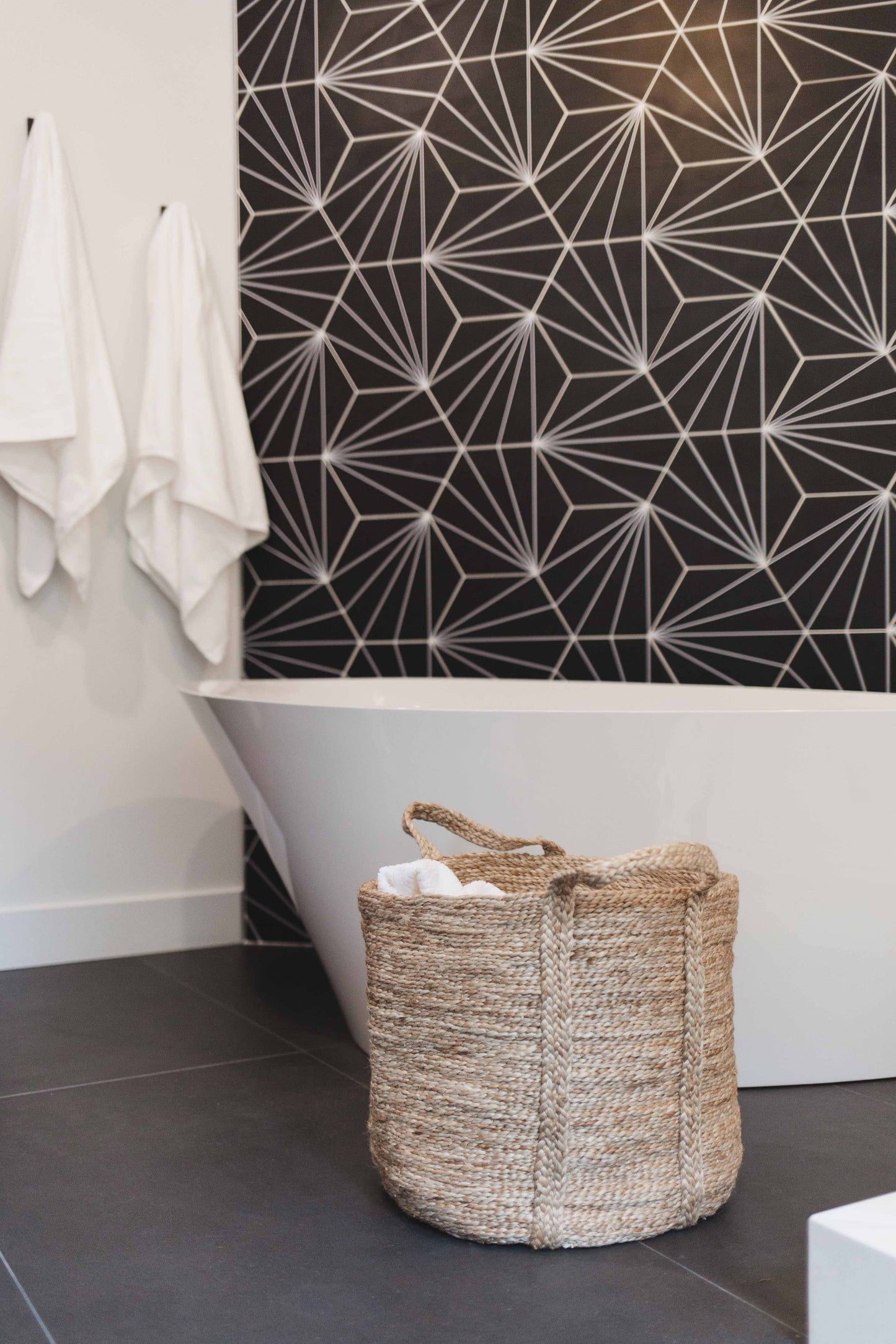 Jute Round Laundry Basket - Tall