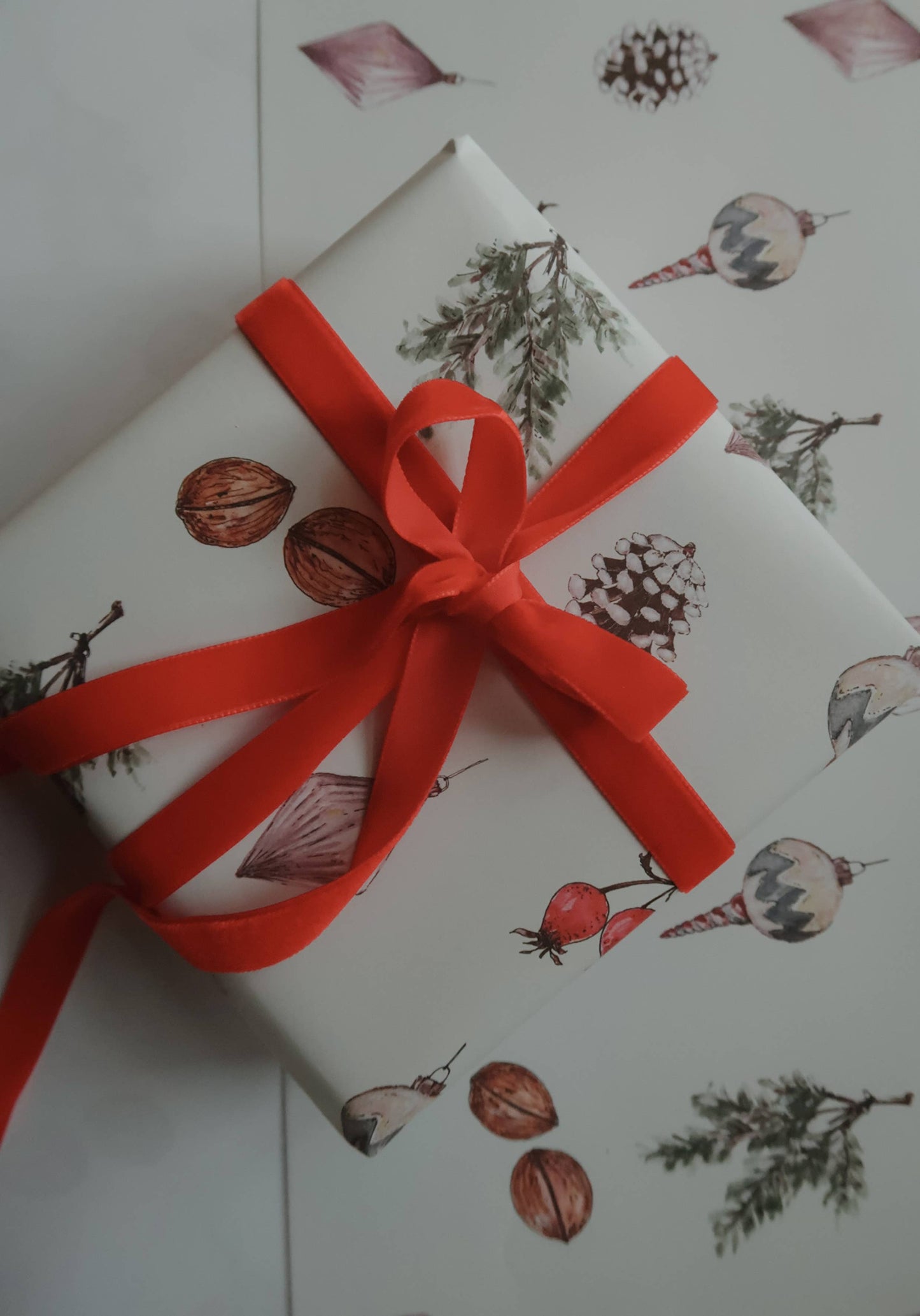 Christmas White Wrapping Paper - Set of 3