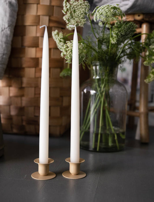Off White Danish Taper Candle - 12"
