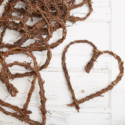 12" natural grapevine heart wreath