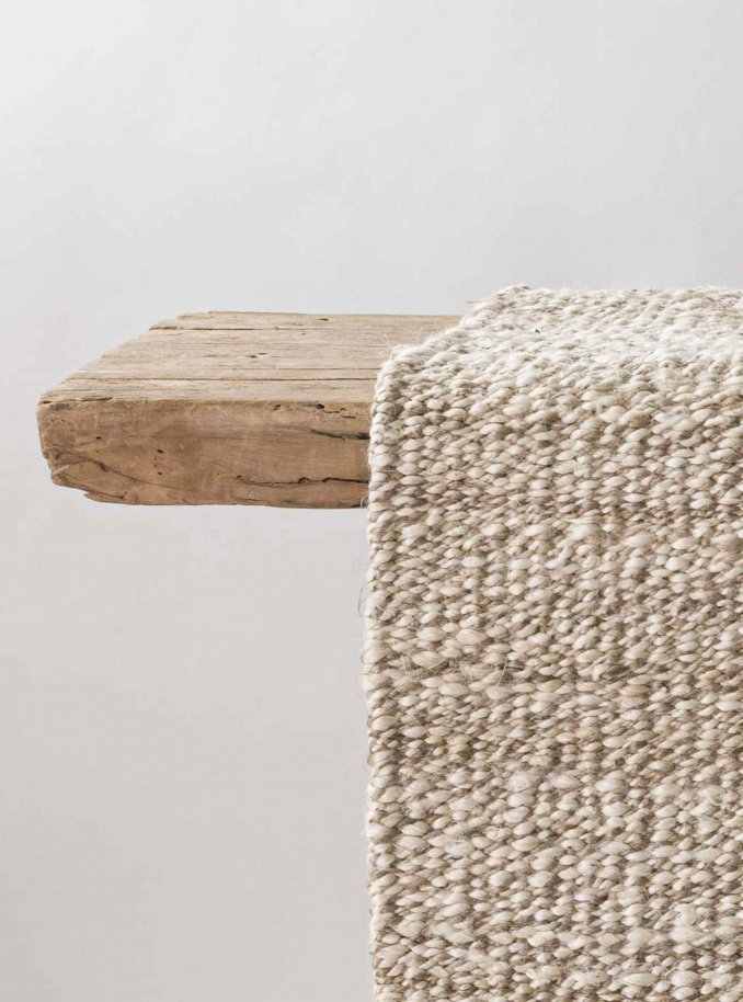 Hemp Tassle Rug - White Wash