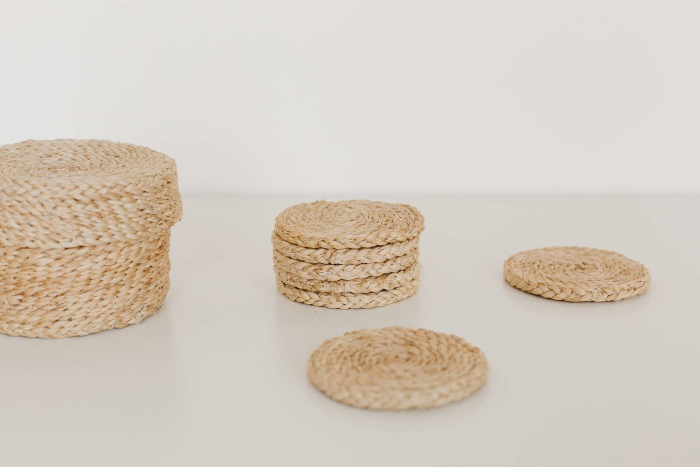 Round Jute Coaster Set
