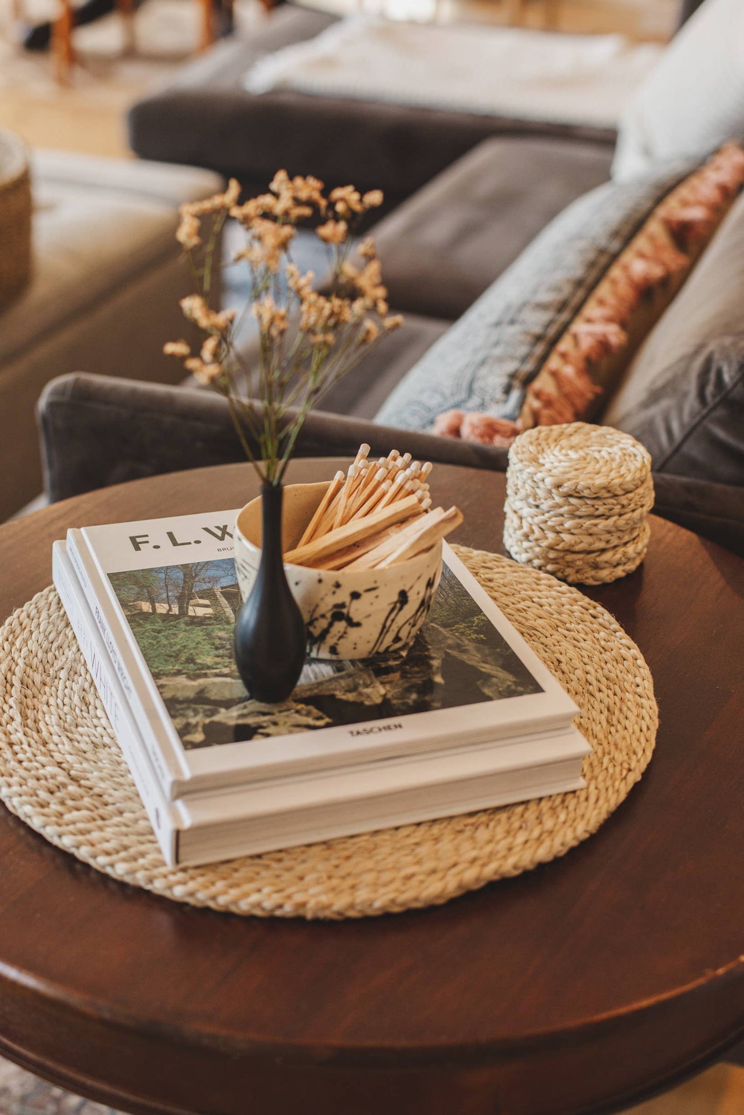 Round Jute Coaster Set