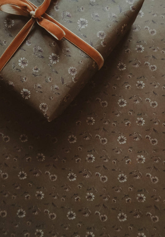Daisies Kraft Wrapping Paper - Set of 3