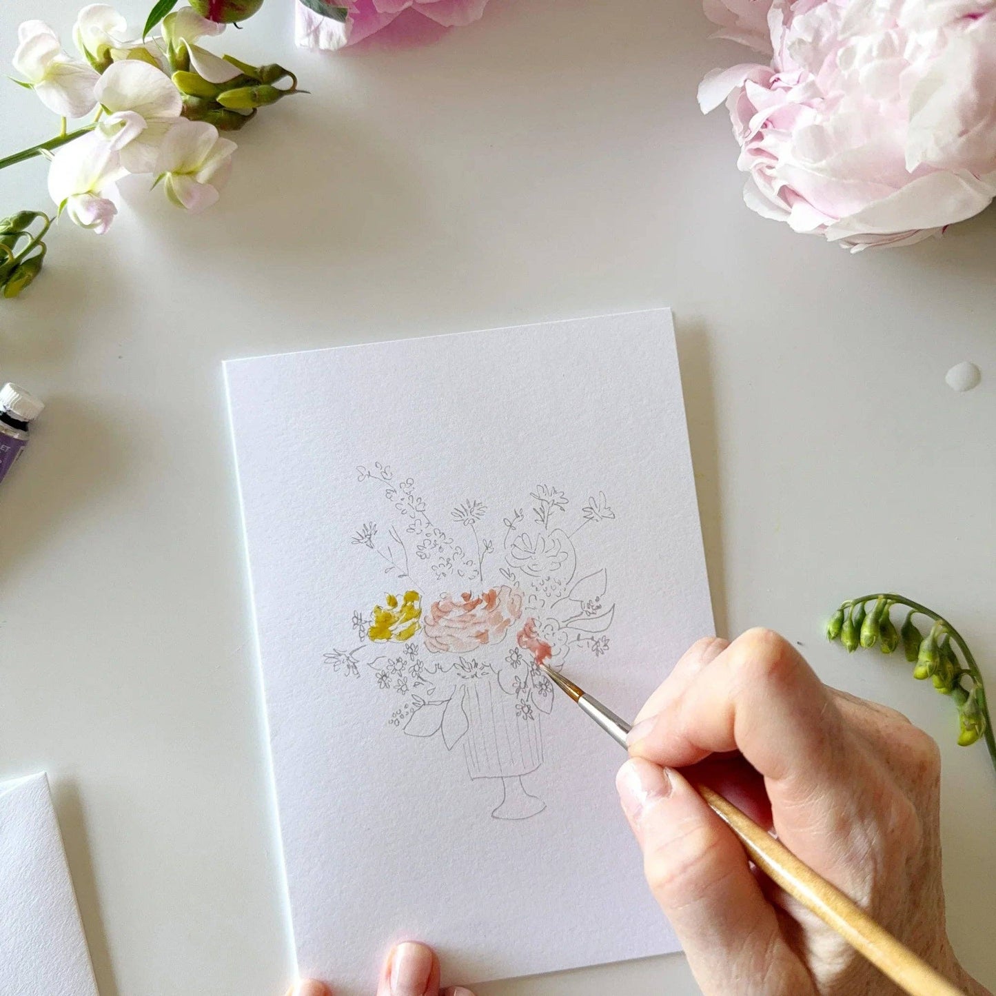 Bouquets Paintable Watercolour Notecard Set