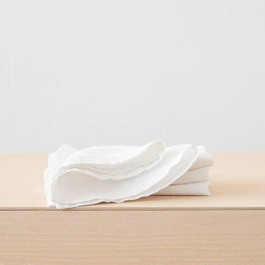 Optical White Stone Washed Linen Napkin