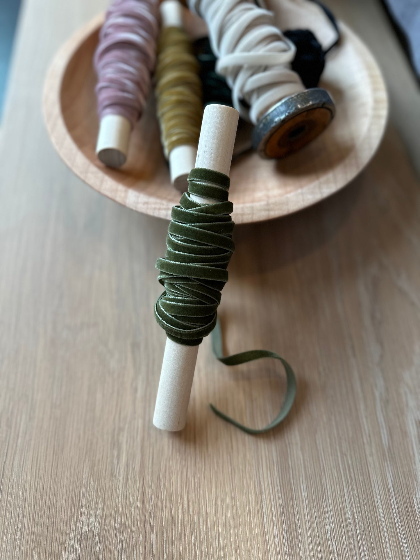 Hunter Green Swiss Velvet Ribbon