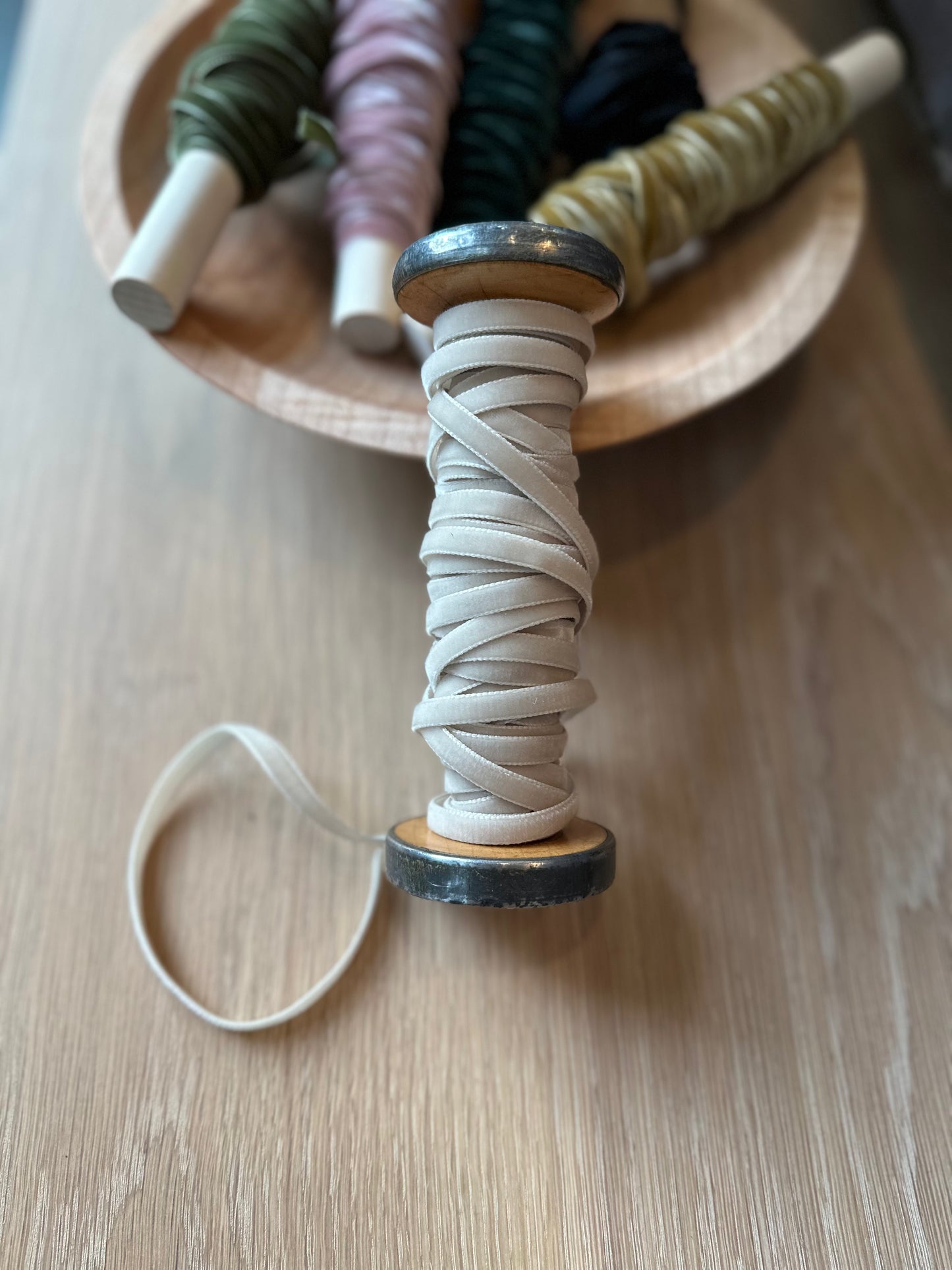 Light Tan Swiss Velvet Ribbon