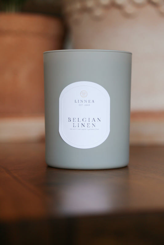 Belgian Linen Candle, by Linnea – view 1