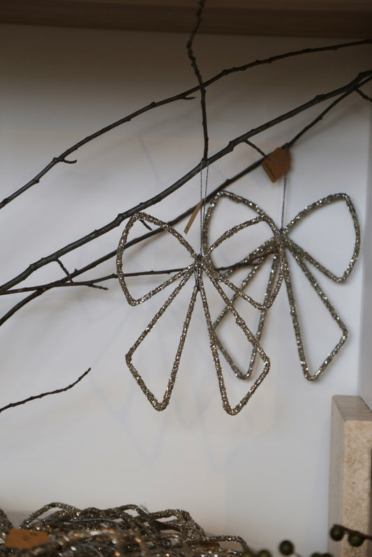 Silver Glitter Iron Bow