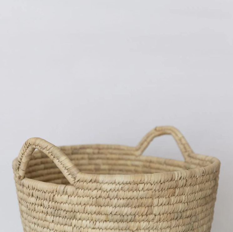 Palm Leaf Round Laundry Basket - Large