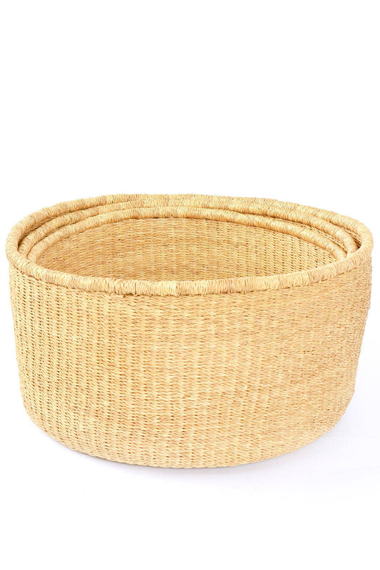 Natural Woven Grass Floor Baskets