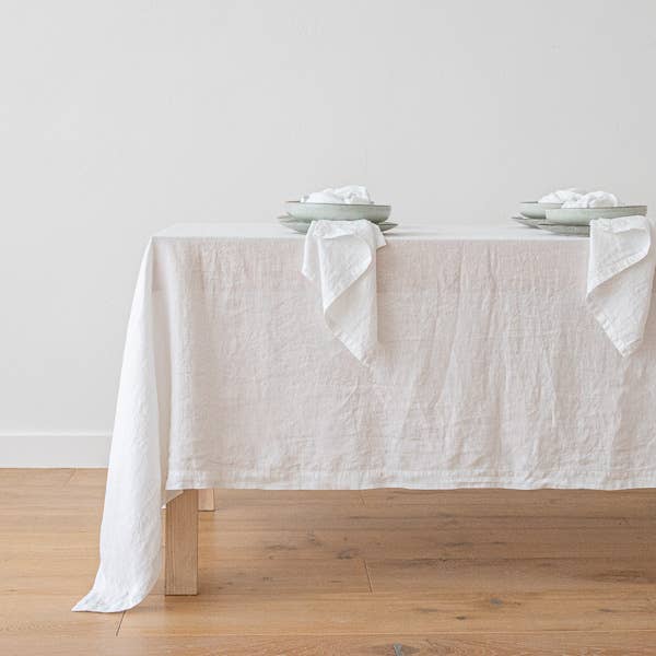 Optical White Stone Washed Linen Napkin