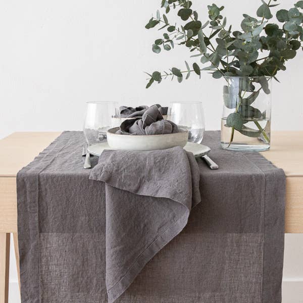 Steel Grey Stone Washed Linen Napkin