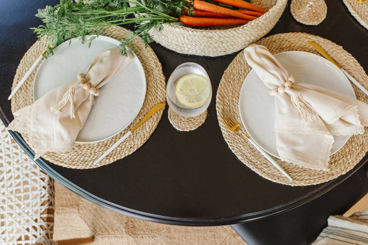 Round Jute Placemats - Set of 4