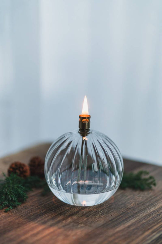 Clear Elegant Round Oil Lamp