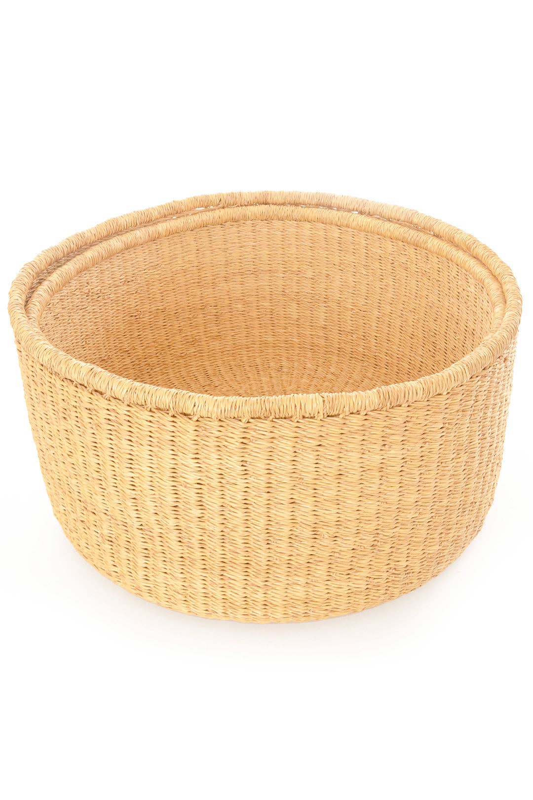 Woven Grass Floor Baskets - No Handles