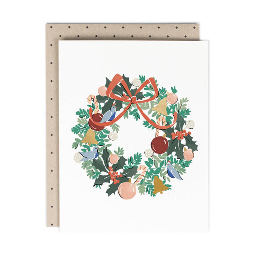 Wreath Holiday Card: Single Card