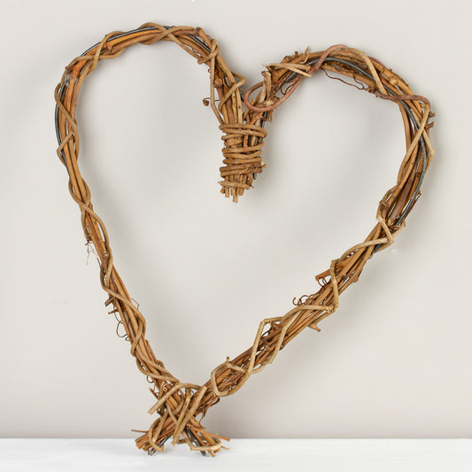 12" natural grapevine heart wreath