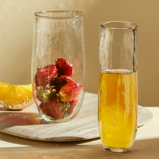 Pebbled Champagne Flutes
