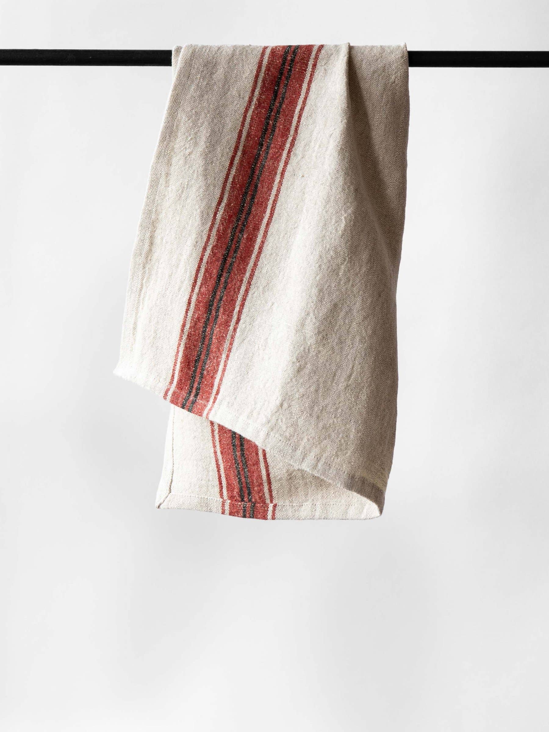 Astrid Linen Towel - Red