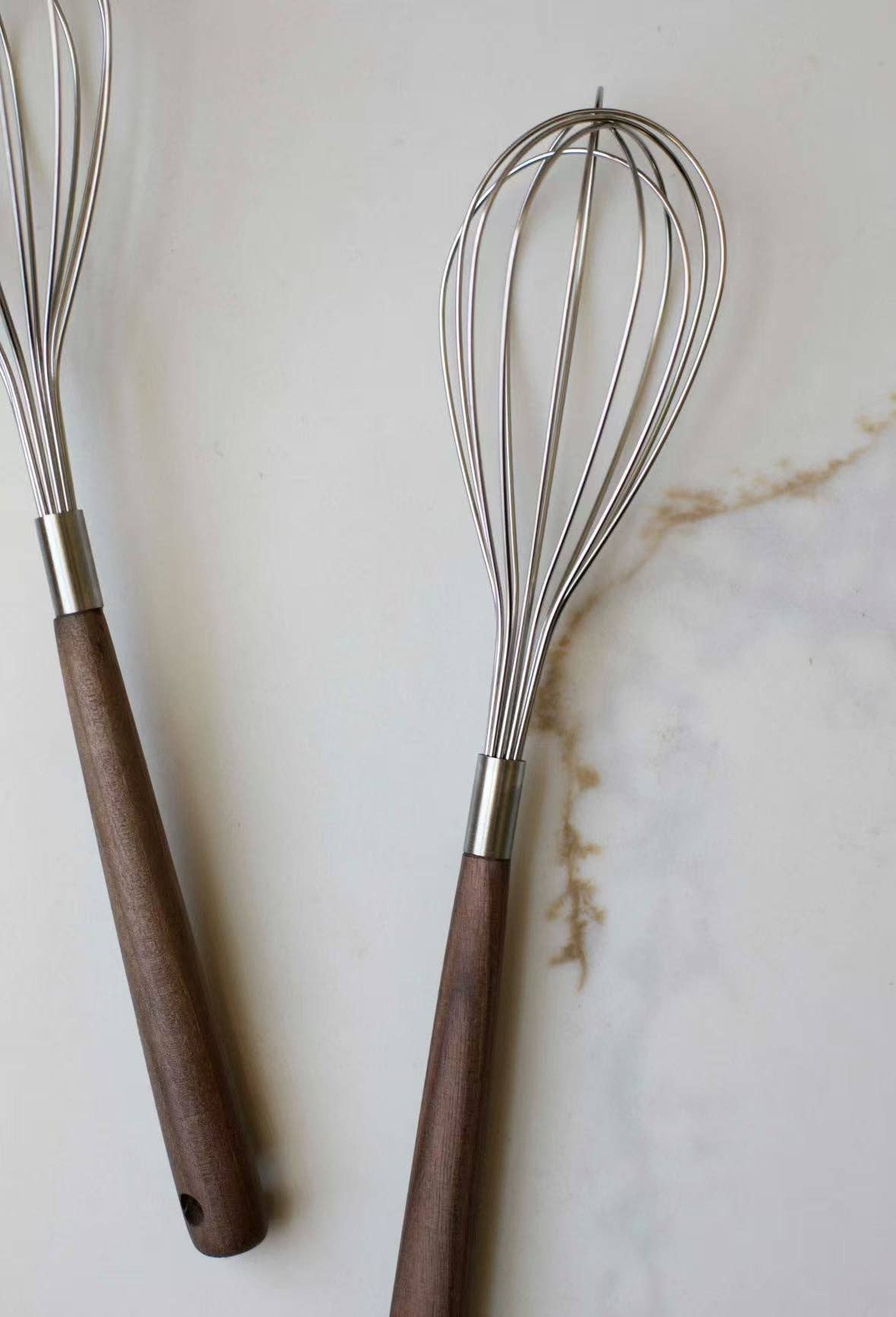 kitchen whisks with wooden handle