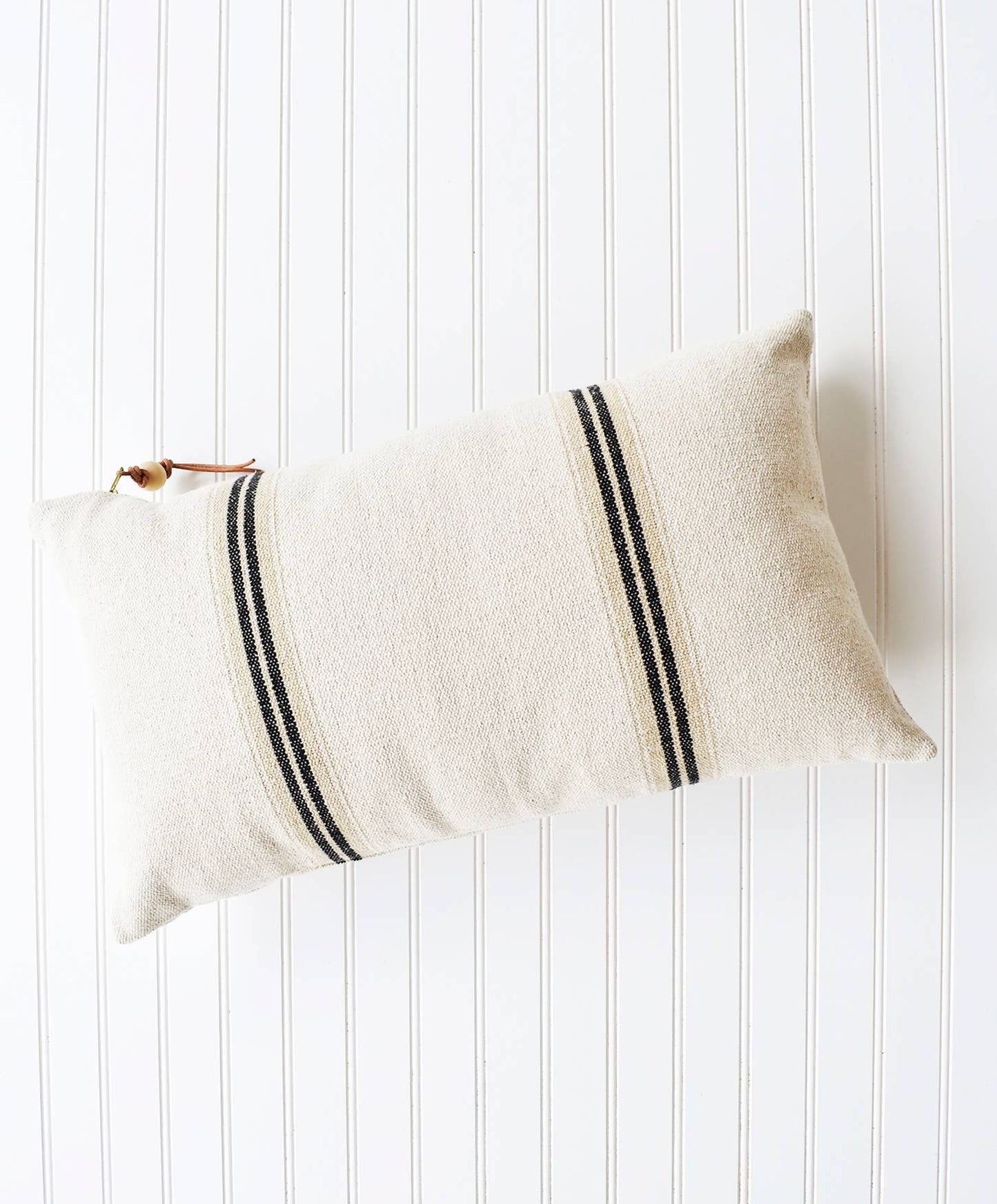 French Cotton Pillow w/ Stripes