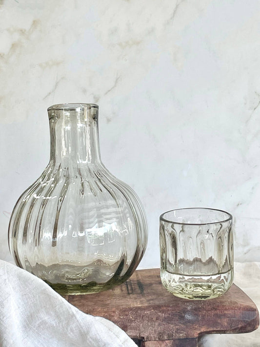 Handblown Fluted Carafe Set