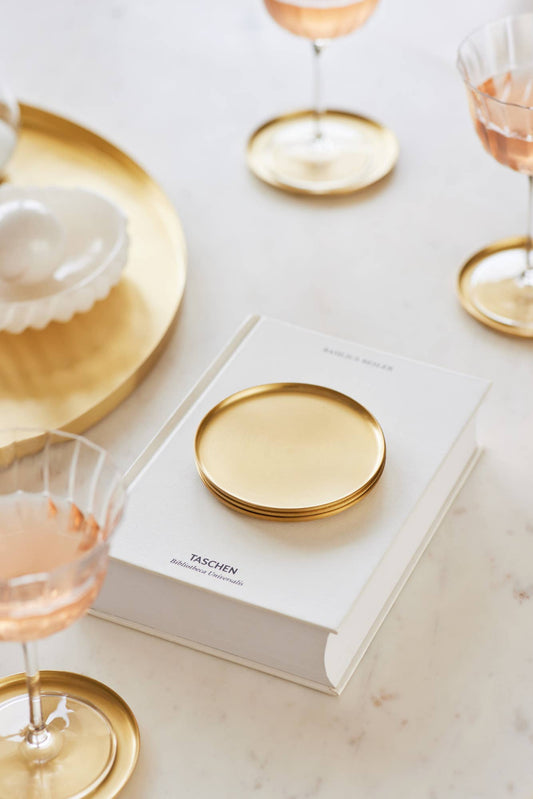 Heirloom Brass Round Coasters - Set of 4