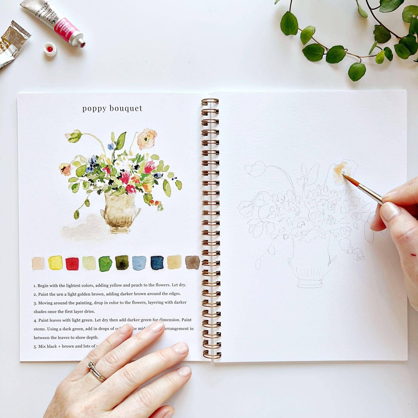 Bouquets Watercolour Workbook