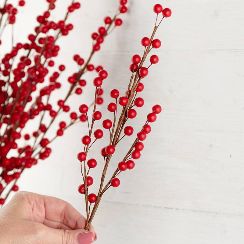 Red Berry Stem - 22''