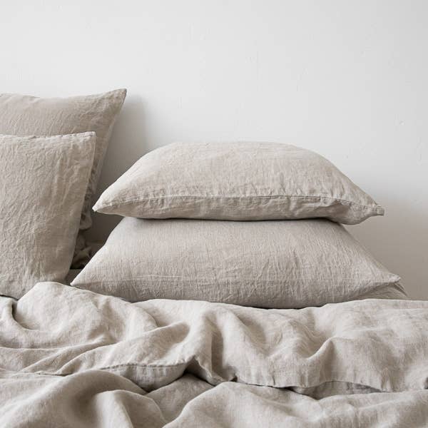 Natural Stone Washed Linen Pillow Case - Queen