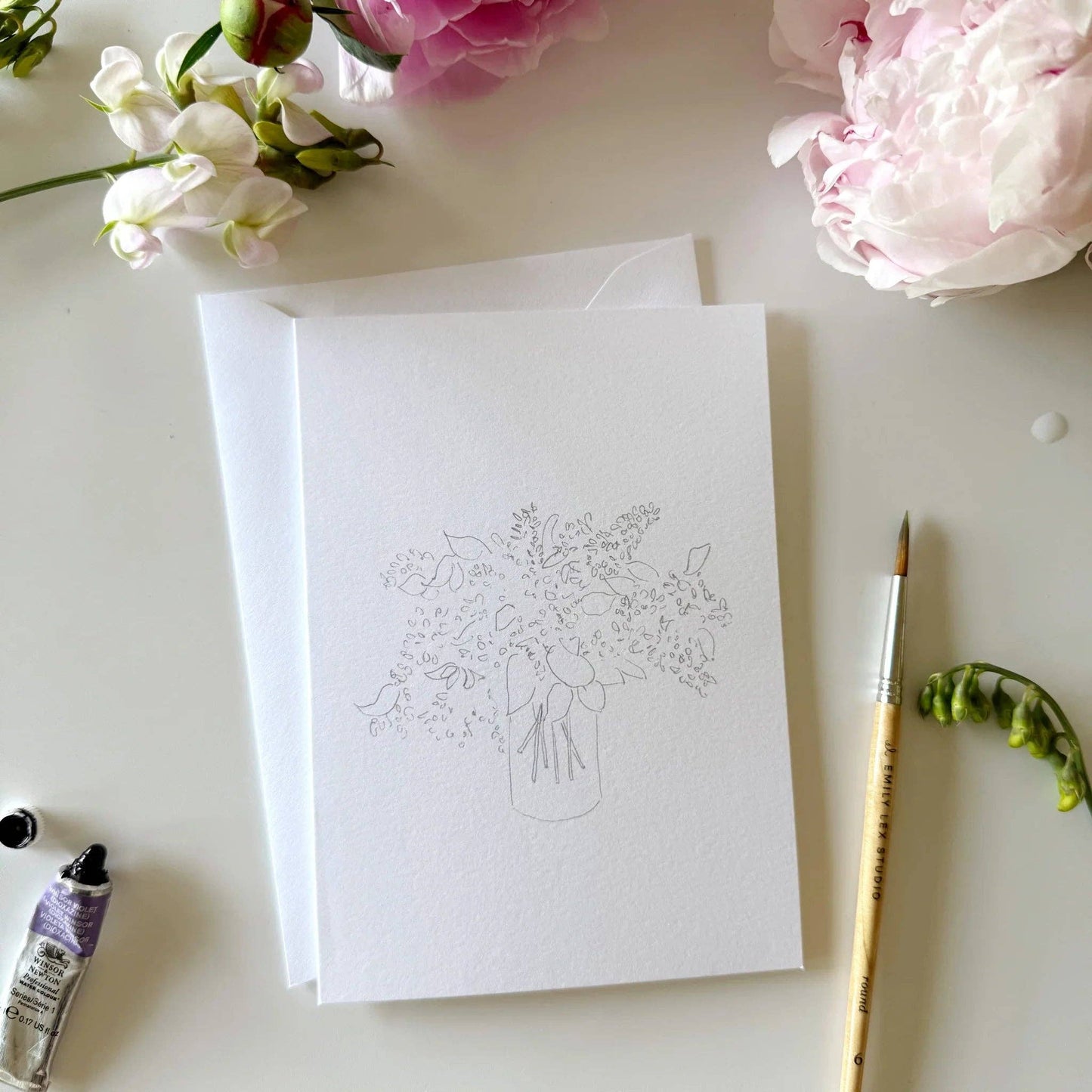 Bouquets Paintable Watercolour Notecard Set