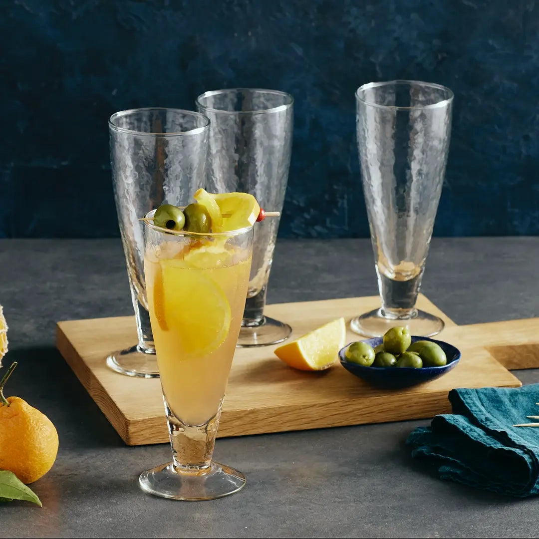 Pebbled Tulip Glass
