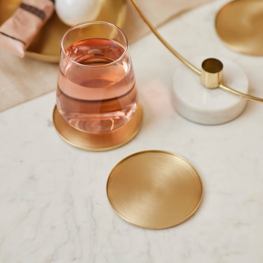 Heirloom Brass Round Coasters - Set of 4