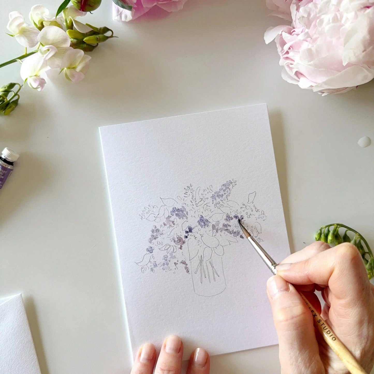 Bouquets Paintable Watercolour Notecard Set