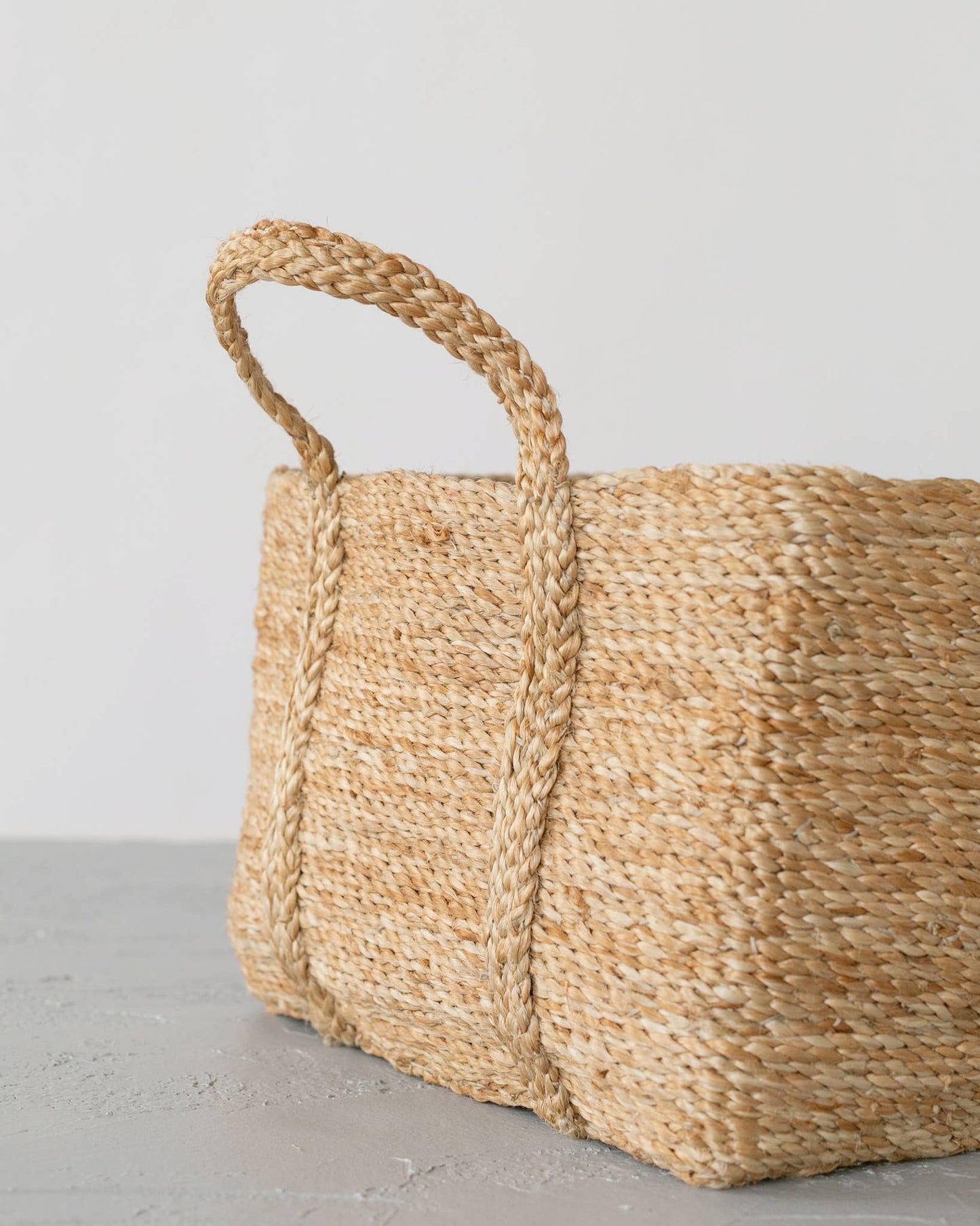 Square Jute Basket with Handle