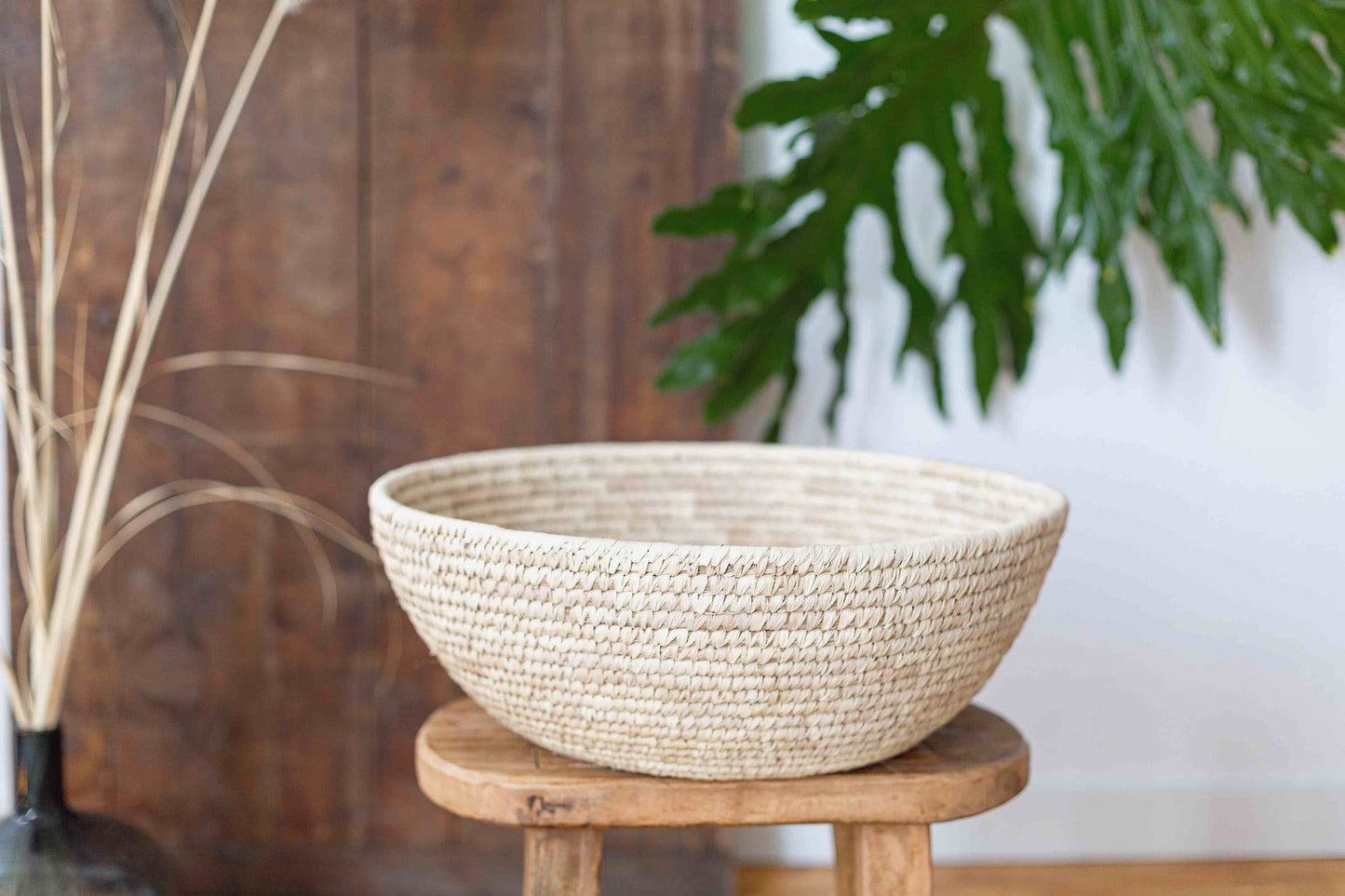 Palm Leaf Round Bowl Basket - XL