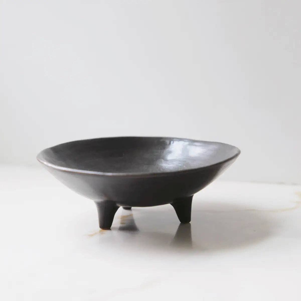 footed ceramic display bowl