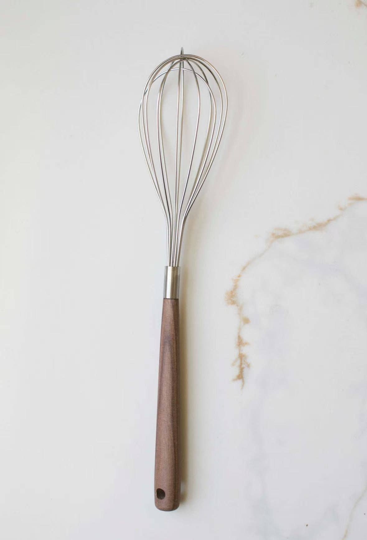 kitchen whisks with wooden handle