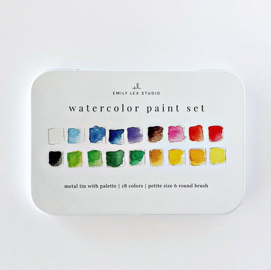 Watercolour paint set - 18 colours with brush