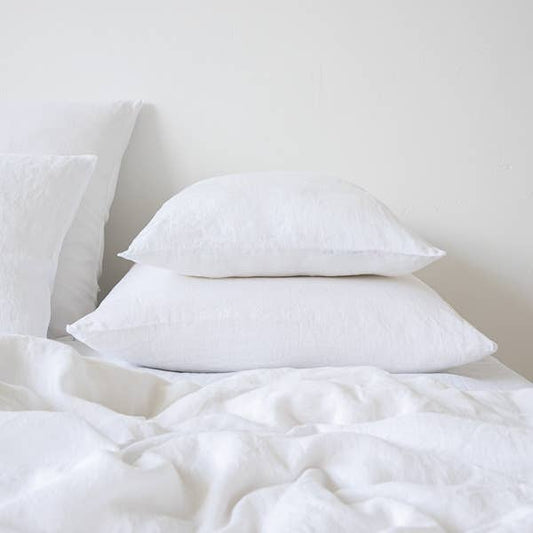 Stone Washed Linen Pillow Case Optical White - King
