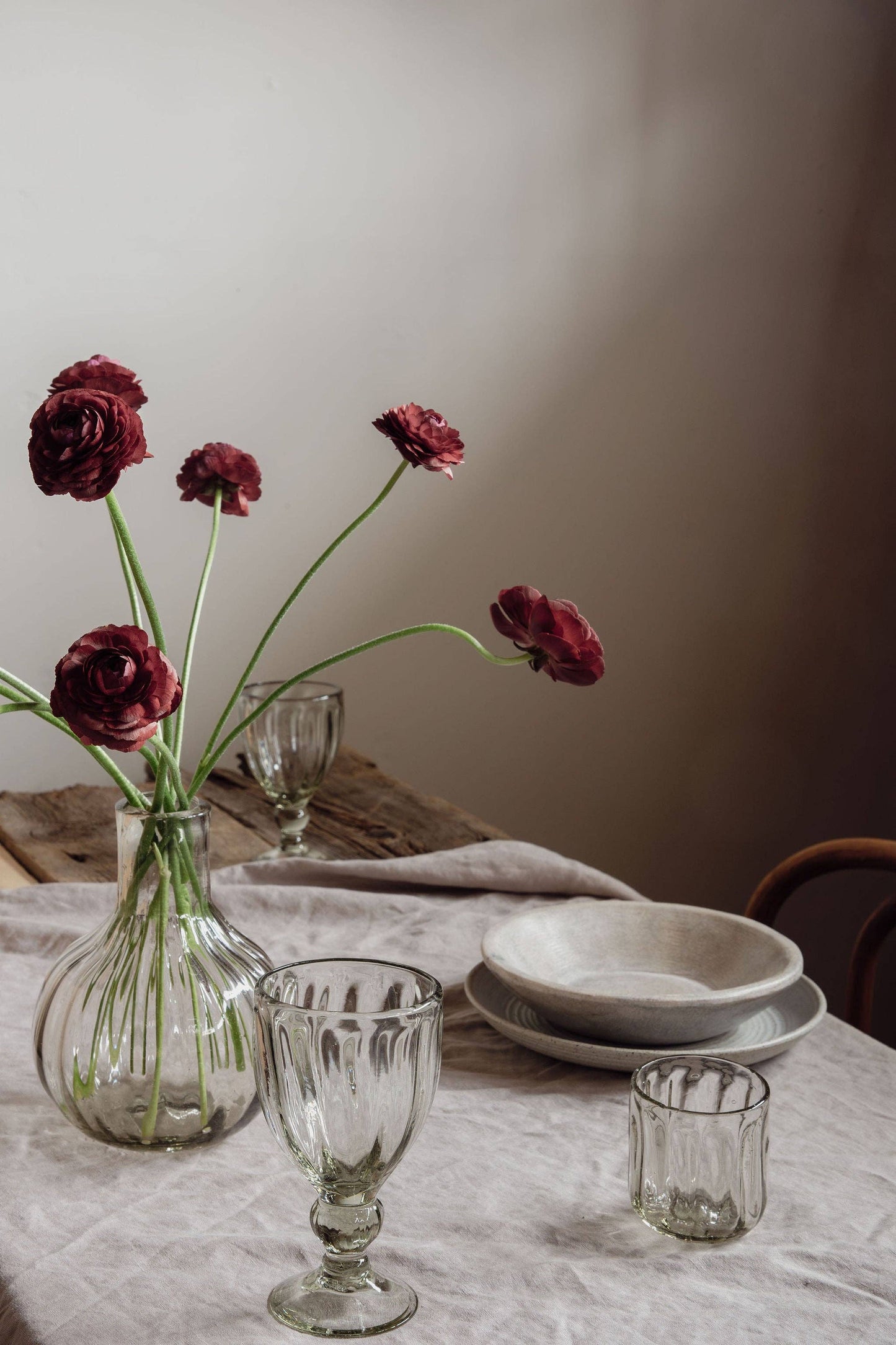 Handblown Fluted Carafe Set
