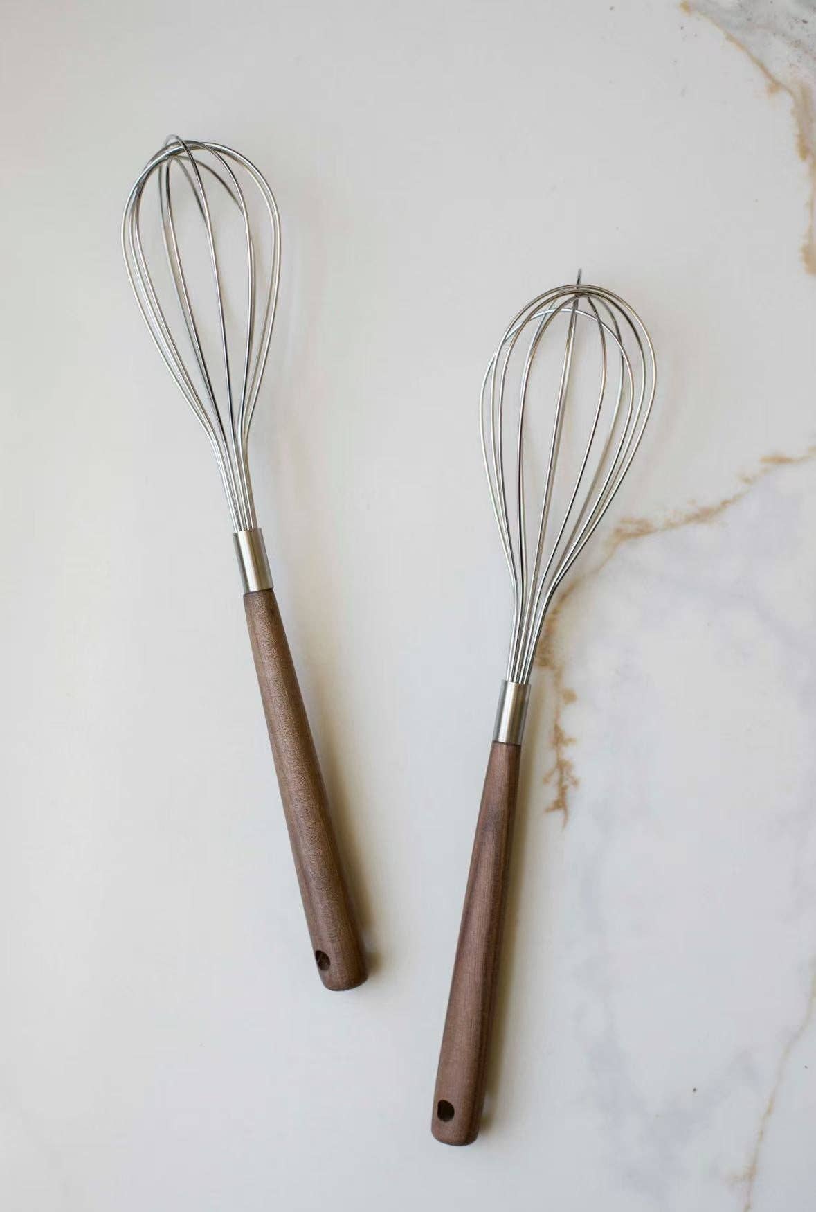 kitchen whisks with wooden handle
