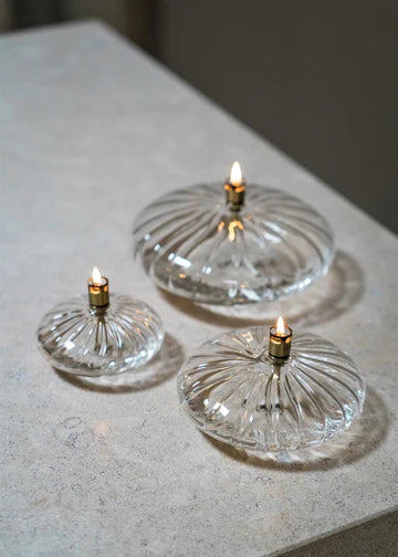 Elegant Clear Disc Oil Lamp