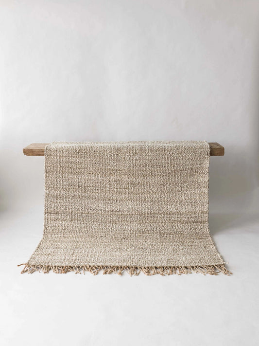 Hemp Tassle Rug - White Wash