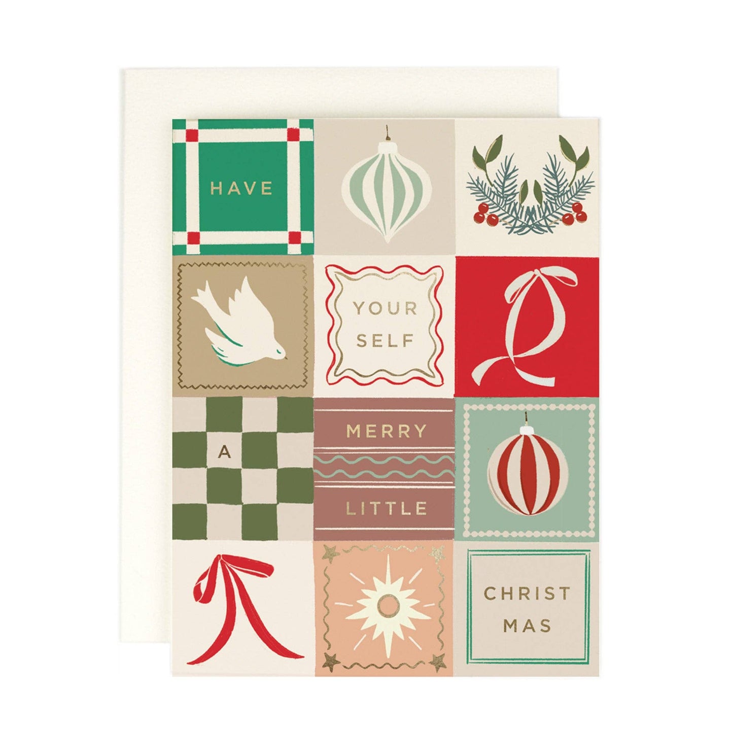 Holiday Patchwork Card: Single Card